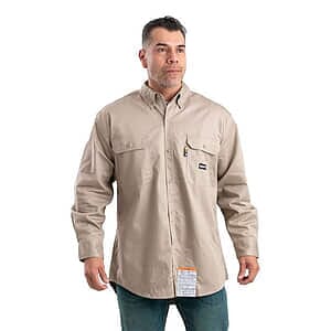 Men's Tall Flame-Resistant Button Down Work Shirt - FRSH10T