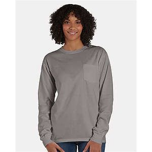Unisex Garment-Dyed Long Sleeve T-Shirt With a Pocket - GDH250