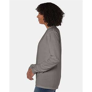 Unisex Garment-Dyed Long Sleeve T-Shirt With a Pocket - GDH250