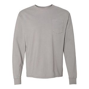 Unisex Garment-Dyed Long Sleeve T-Shirt With a Pocket - GDH250