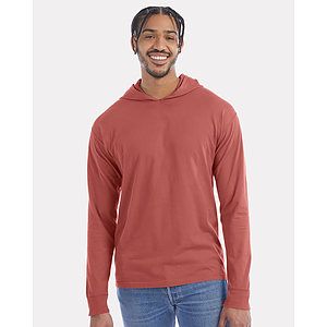 Unisex Garment-Dyed Jersey Hooded Long Sleeve T-Shirt - GDH280