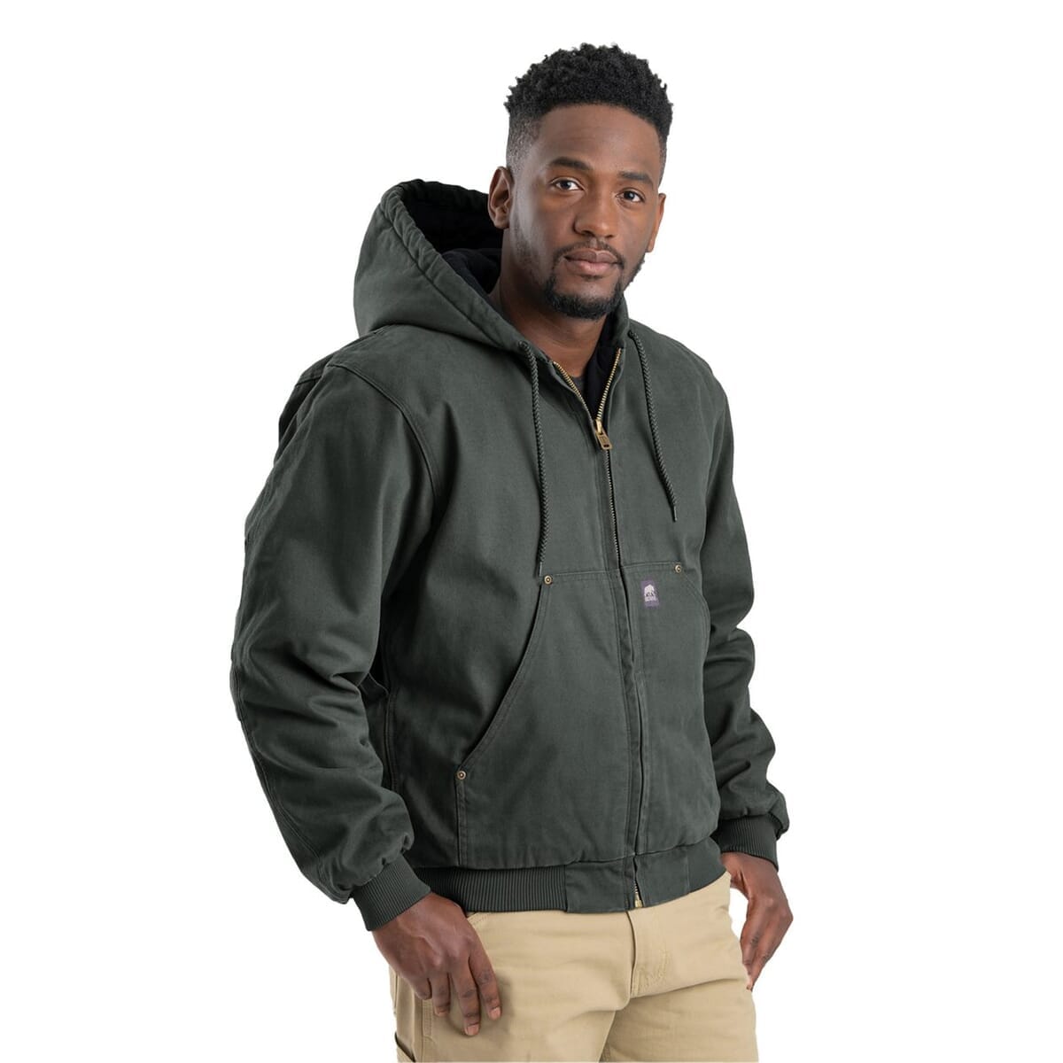 Men's Tall Heartland Washed Cotton Duck Hooded Jacket - HJ375T