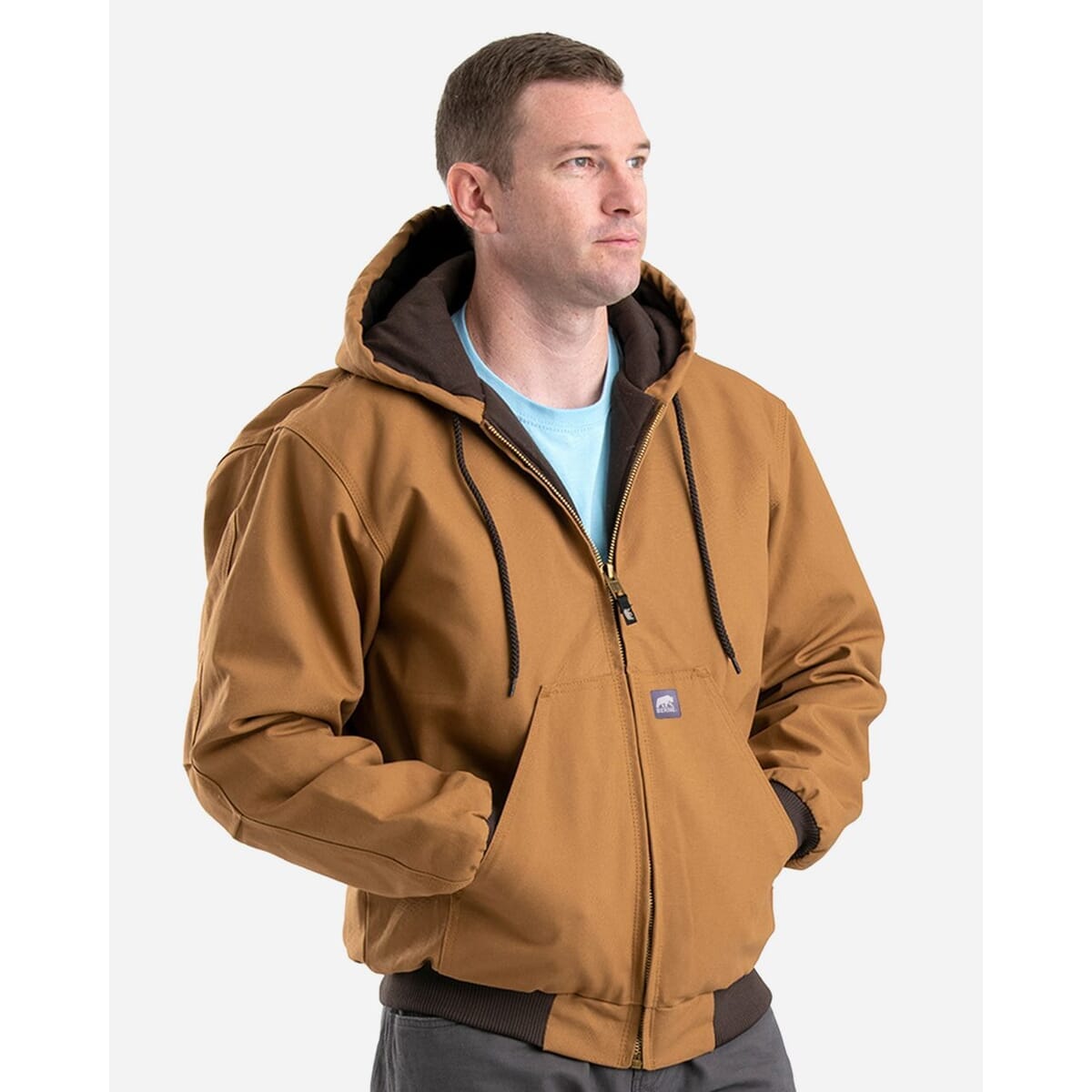 Men's Tall Highland Washed Cotton Duck Hooded Jacket - HJ51T