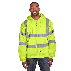 Men's Berne Hi-Vis Class 3 Lined Hooded Sweatshirt - HVF021