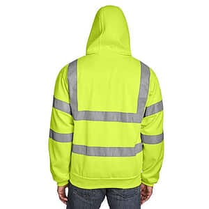 Men's Berne Hi-Vis Class 3 Lined Hooded Sweatshirt - HVF021