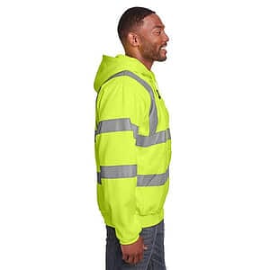Men's Berne Hi-Vis Class 3 Lined Hooded Sweatshirt - HVF021
