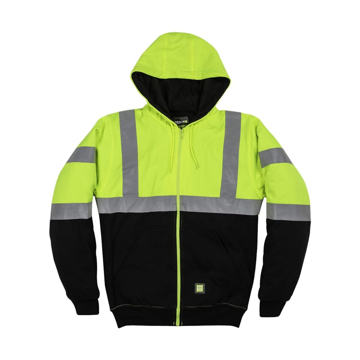 Men's Hi-Vis Class 3 Color Block Full-Zip Hooded Sweatshirt - HVF023