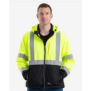 Men's Tall Hi-Vis Class 3 Hooded Soft Shell Jacket - HVJ206T