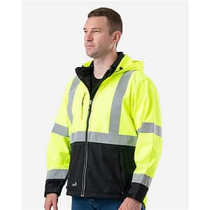 Men's Tall Hi-Vis Class 3 Hooded Soft Shell Jacket - HVJ206T