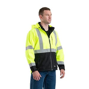 Men's Hi-Vis Class 3 Hooded Soft Shell Jacket - HVJS206