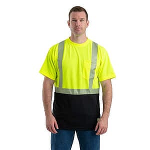Unisex Hi-Vis Class 2 Color Blocked Pocket T-Shirt - HVK017