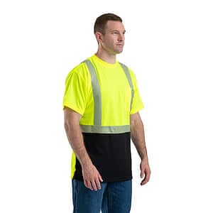 Unisex Hi-Vis Class 2 Color Blocked Pocket T-Shirt - HVK017