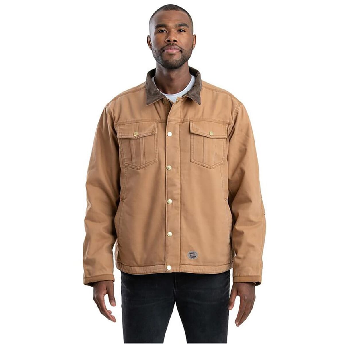 Unisex Vintage Washed Sherpa-Lined Work Jacket - J58
