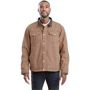 Unisex Tall Vintage Washed Sherpa-Lined Work Jacket - J58T
