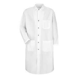 Men's Snap-Front Spun Polyester Butcher Coat - KS58