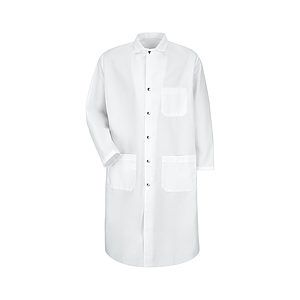 Men's Snap-Front Spun Polyester Butcher Coat - KS58