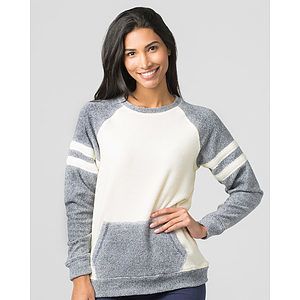 Women's Cozy Contrast Fleece Crewneck Pullover - L04