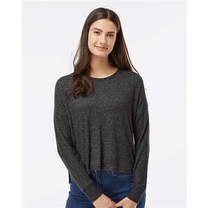 Women's Cuddle Fleece Boxy Crewneck Pullover - L06