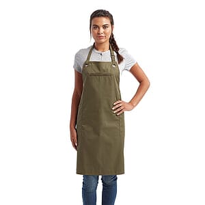Barley Contrast Stitch Recycled Bib Apron - RP121