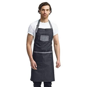 Domain Contrast Denim Bib Apron - RP127