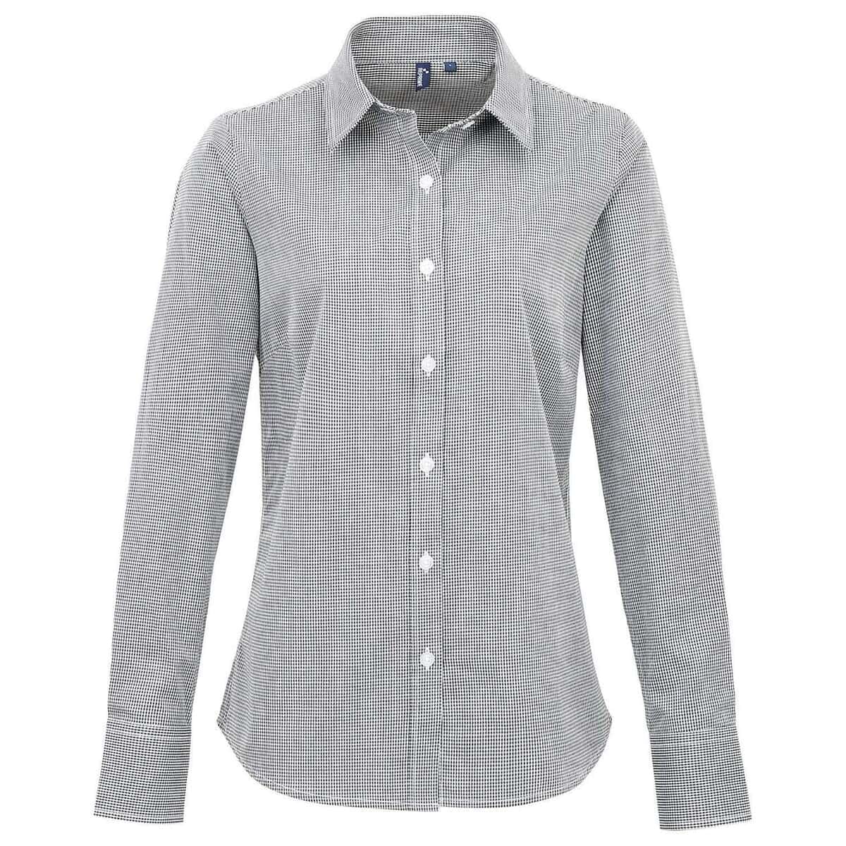 Women's Microcheck Gingham Cotton Shirt - RP320
