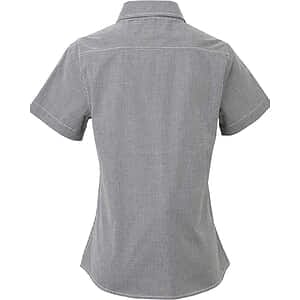 Women's Microcheck Gingham Short Sleeve Cotton Dress Shirt - RP321