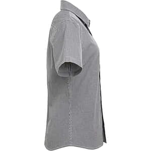 Women's Microcheck Gingham Short Sleeve Cotton Dress Shirt - RP321