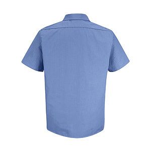 Men's Industrial Stripe Short Sleeve Work Shirt - SB22