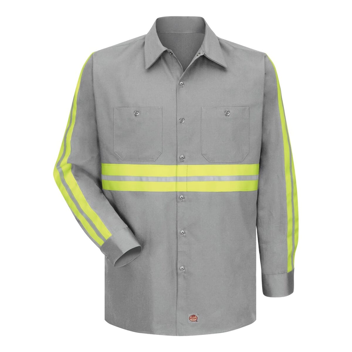 Men's Tall Enhanced Visibility Long Sleeve Cotton Work Shirt - SC30ET