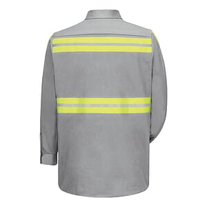 Men's Tall Enhanced Visibility Long Sleeve Cotton Work Shirt - SC30ET