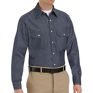 Men's Deluxe Denim Long Sleeve Shirt - SD78