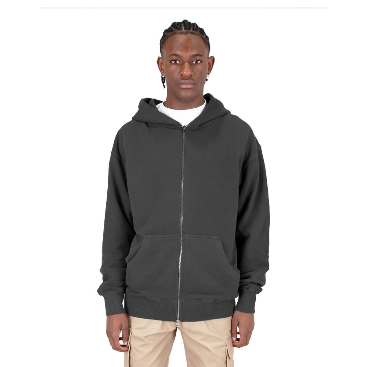Men's Garment-Dyed Double-Zip Hooded Sweatshirt - SHGDZ