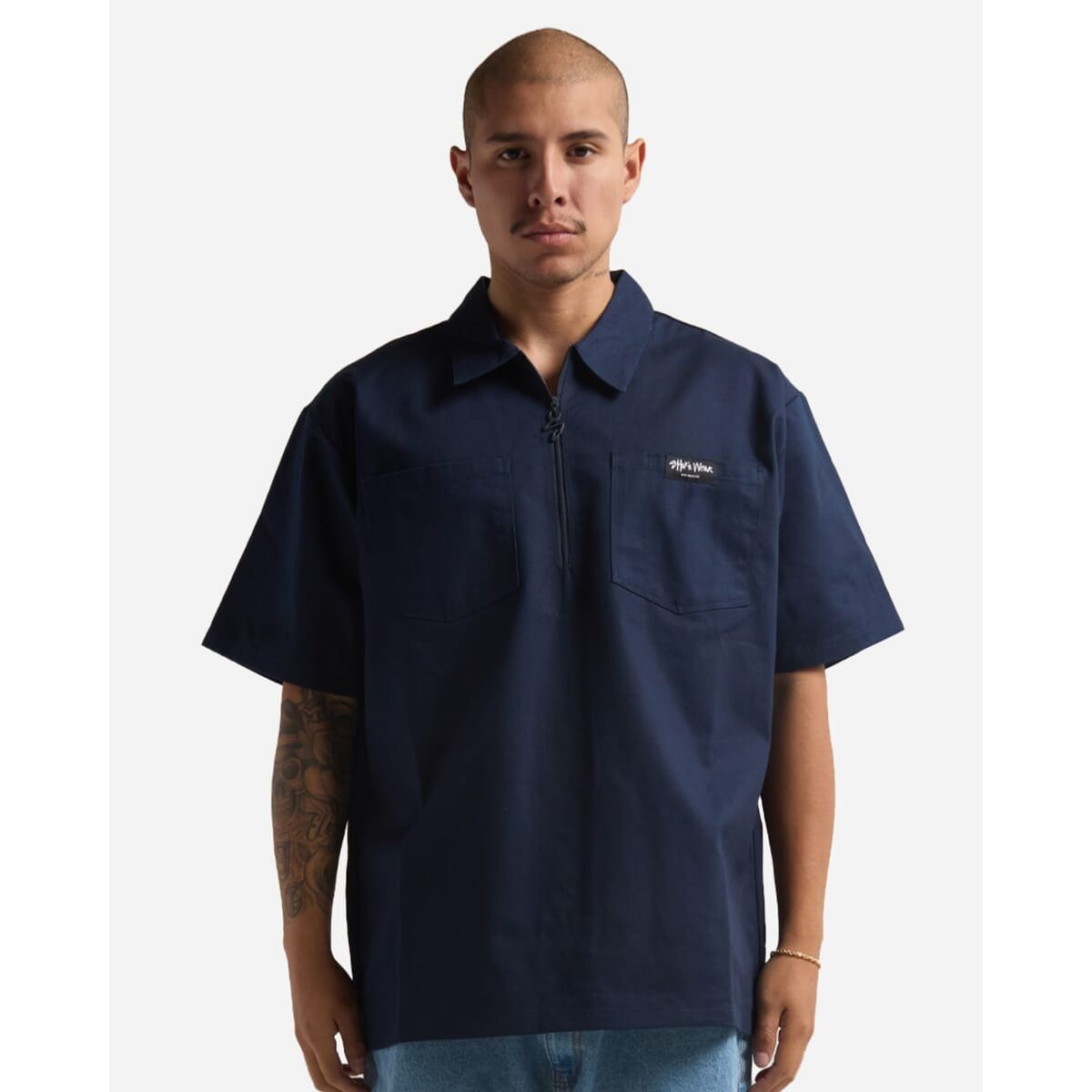 Men's Work Heavyweight Quarter-Zip Short Sleeve Shirt - SHQZWS