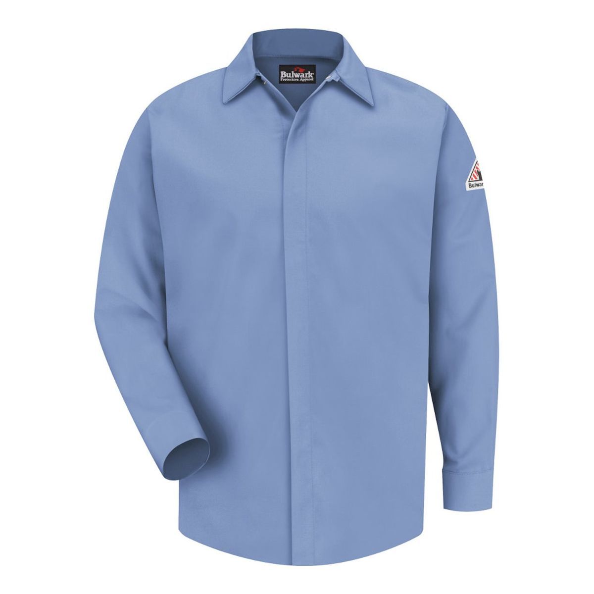 Men's Concealed-Gripper Pocketless Work Shirt - SLS2