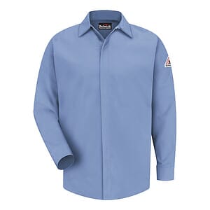 Men's Tall Concealed-Gripper Pocketless Work Shirt - SLS2T