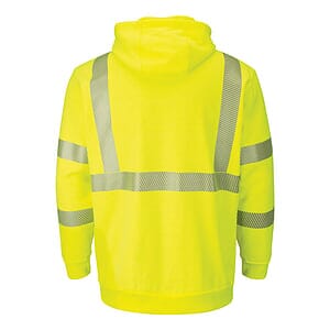 Men's Tall Hi-Visibility Zip-Front Hooded Fleece Sweatshirt with Waffle Lining - SMZ4HVT