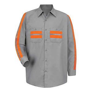 Men's Tall Industrial Enhanced-Visibility Long Sleeve Work Shirt - SP14ET