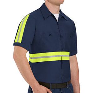 Men's Enhanced Visibility Industrial Work Shirt - SP24E