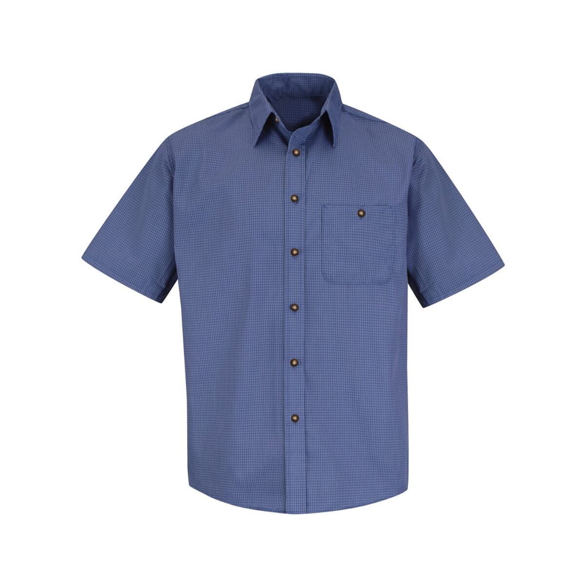 Men's Tall Mini-Plaid Uniform Short Sleeve Shirt - SP84T