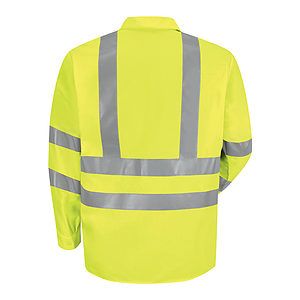 Men's High Visibility Safety Long Sleeve Work Shirt - SS14HV