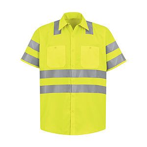 Men's High Visibility Safety Short Sleeve Work Shirt - SS24HV
