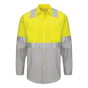 Men's Tall Enhanced & Hi-Visibility Long Sleeve Work Shirt - SY14T