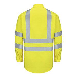 Men's Tall Enhanced & Hi-Visibility Long Sleeve Work Shirt - SY14T