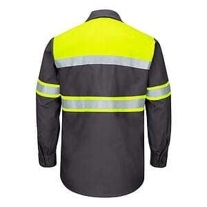 Men's Tall Hi-Visibility Colorblock Ripstop Long Sleeve Work Shirt - SY70T