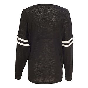 Women’s Slub Jersey Varsitee V-Neck Long Sleeve T-Shirt - T17