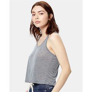 Women's Sheer Cropped Racer Tank Top - US510