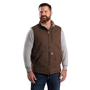 Men's Heartland Sherpa-Lined Washed Duck Vest - V818