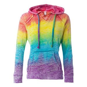 Women’s Courtney Burnout V-Notch Hooded Sweatshirt - W1162