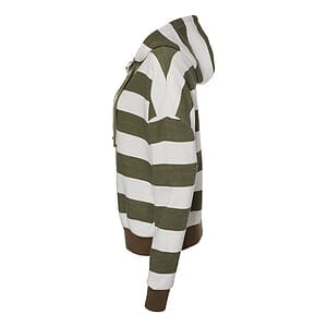 Women's Striped Fleece Boxy Hooded Sweatshirt - W21721