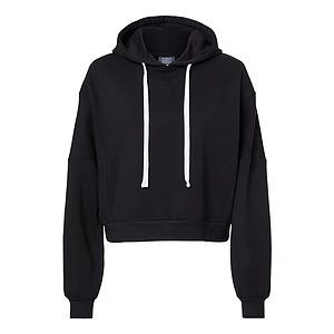 Women's Sueded Fleece Crop Hooded Sweatshirt - W21751